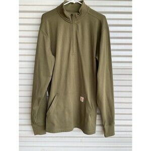 Carhartt Relaxed Fit 1/4 Zip Pullover Faded Olive Men’s Large Tall Workwear